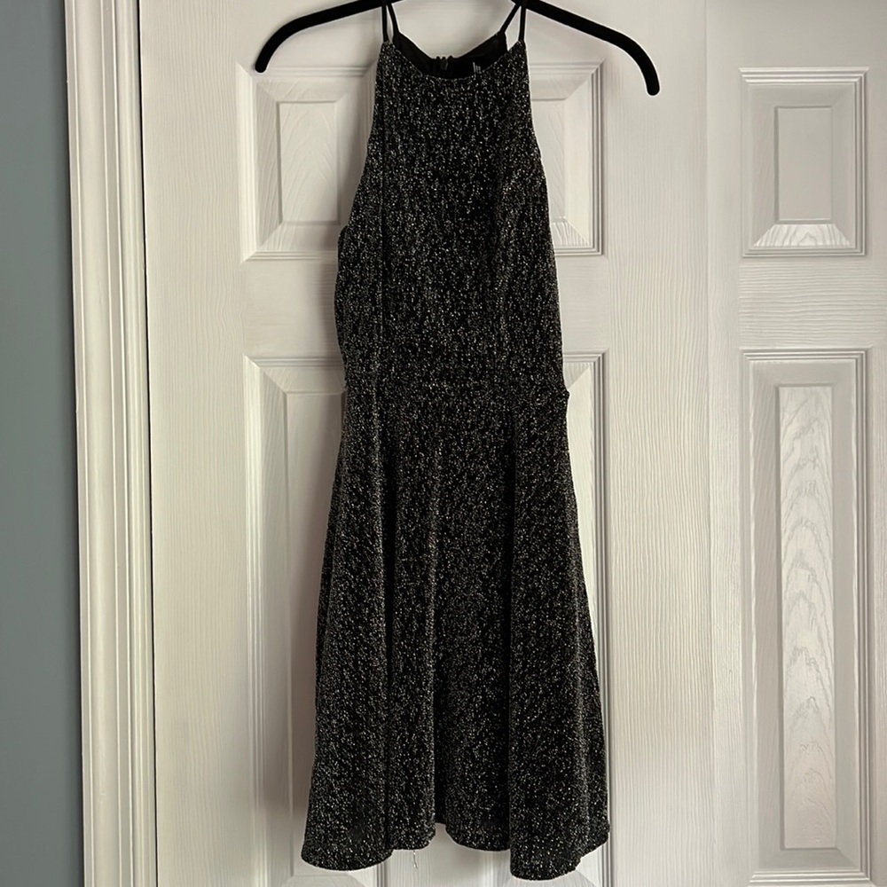 Black Sparkling Skater Dress